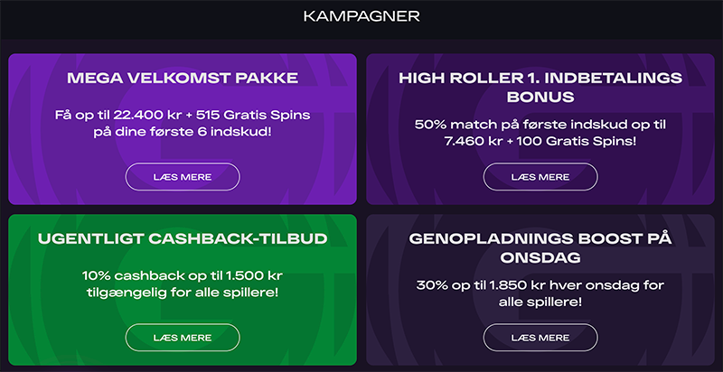 Bonusser på den officielle hjemmeside GlitchSpin casino